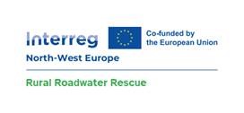 Europees logo Interreg met tekst Nort-west Europe cofunded by European Union Rural Roadwater Rescue
